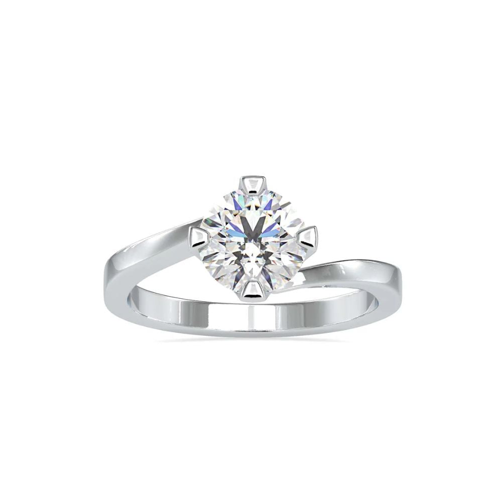 Twist Solitaire Gold Ring
