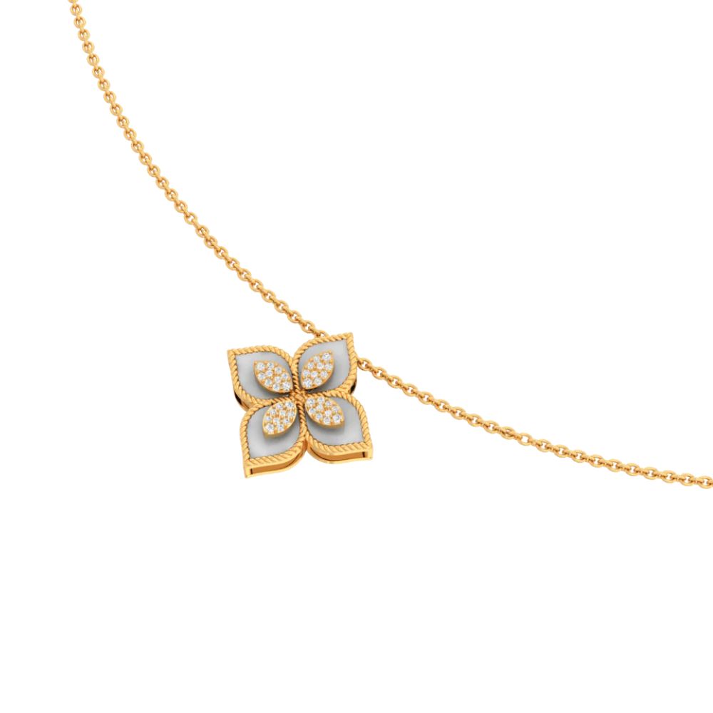 Floral Bloom Diamond Pendant Necklace