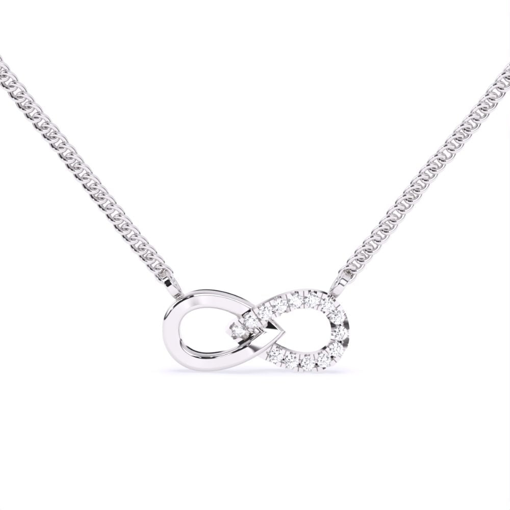 Interlocked Teardrop Diamond Pendant Necklace