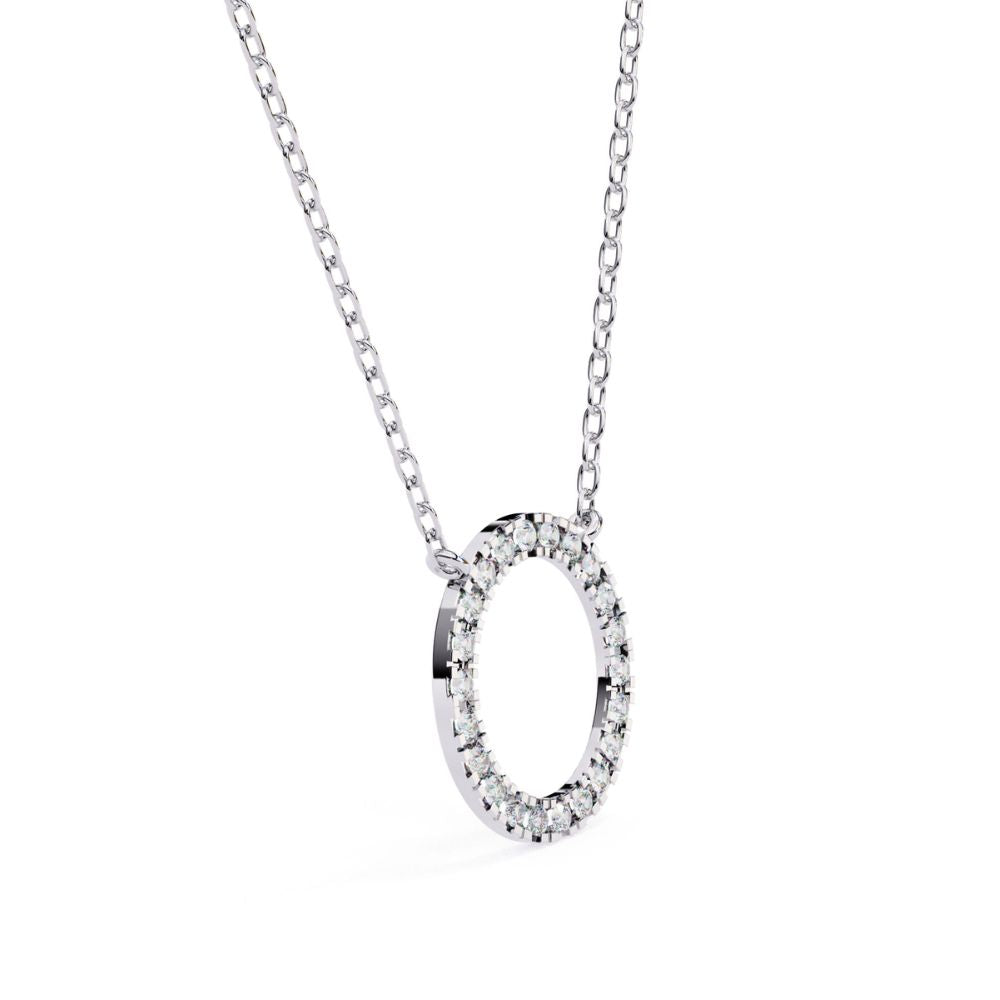 Diamond Circle Pendant Necklace