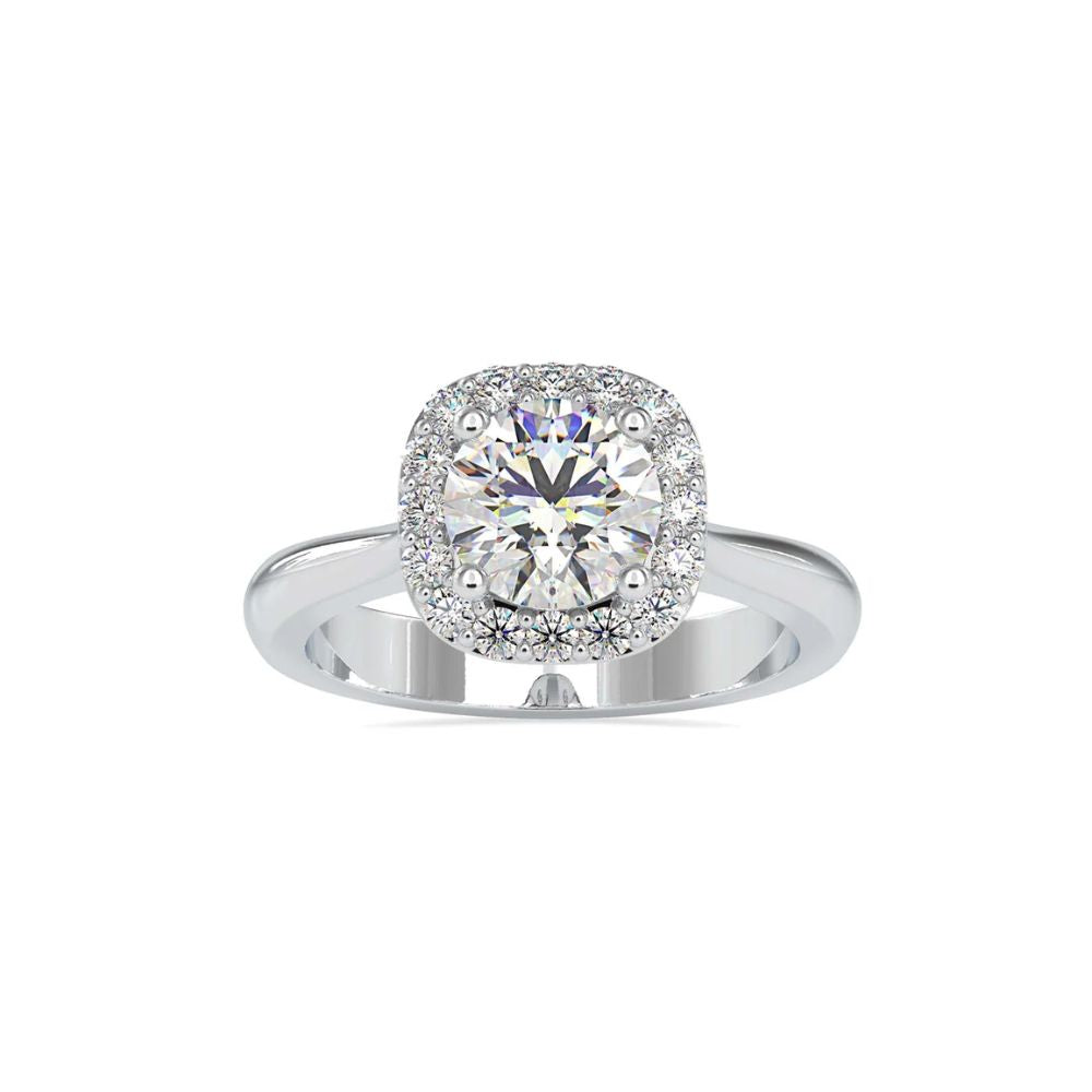 Halo Cushion Gold Ring