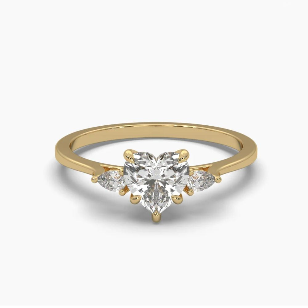 Heart Trio Diamond Ring