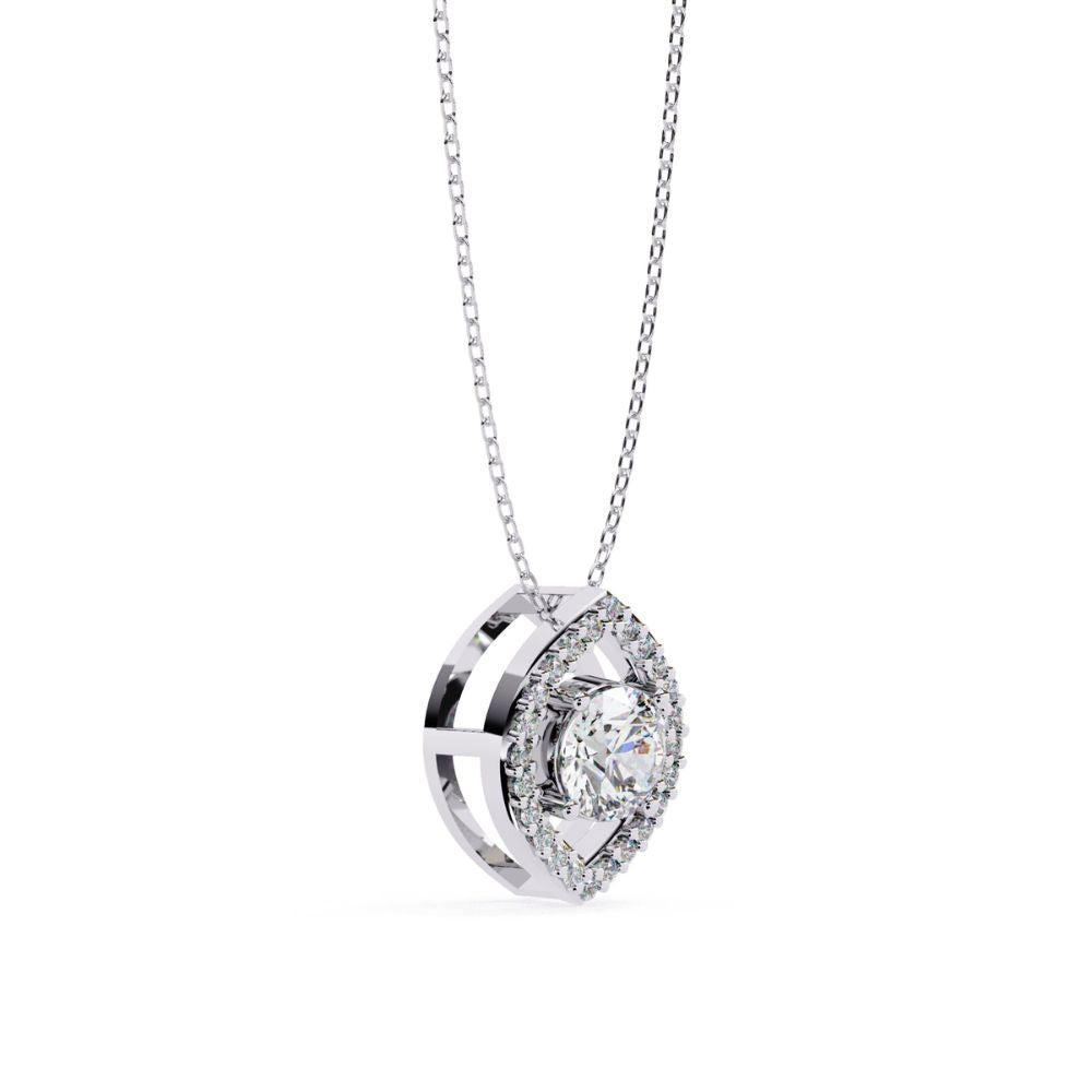 Marquise Frame Diamond Pendant Necklace