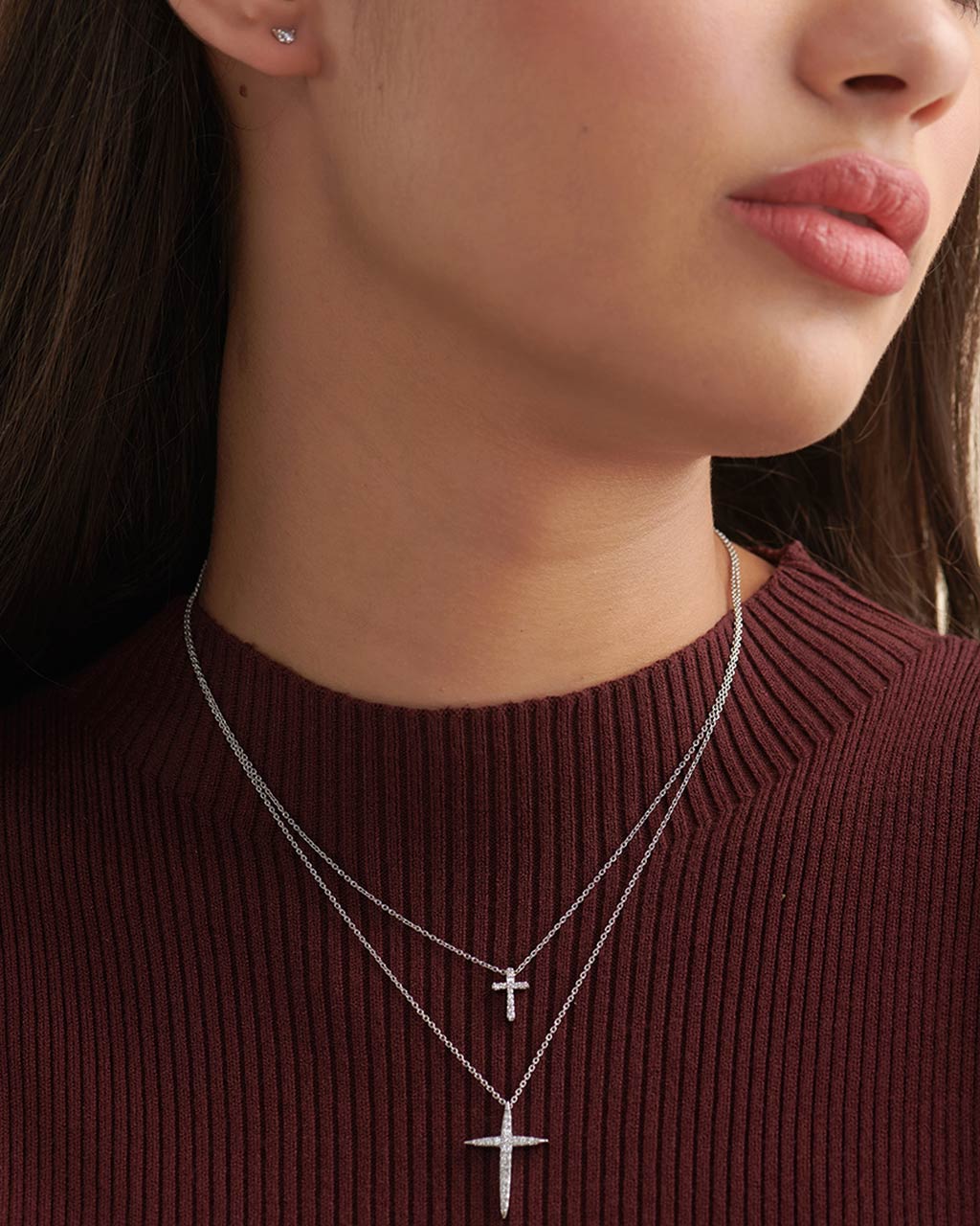 Small Cross Diamond Necklace