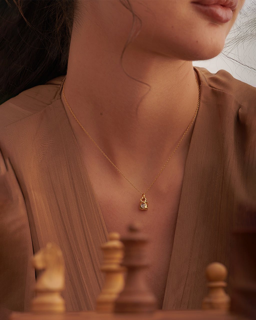 Lock & Key Diamond Necklace