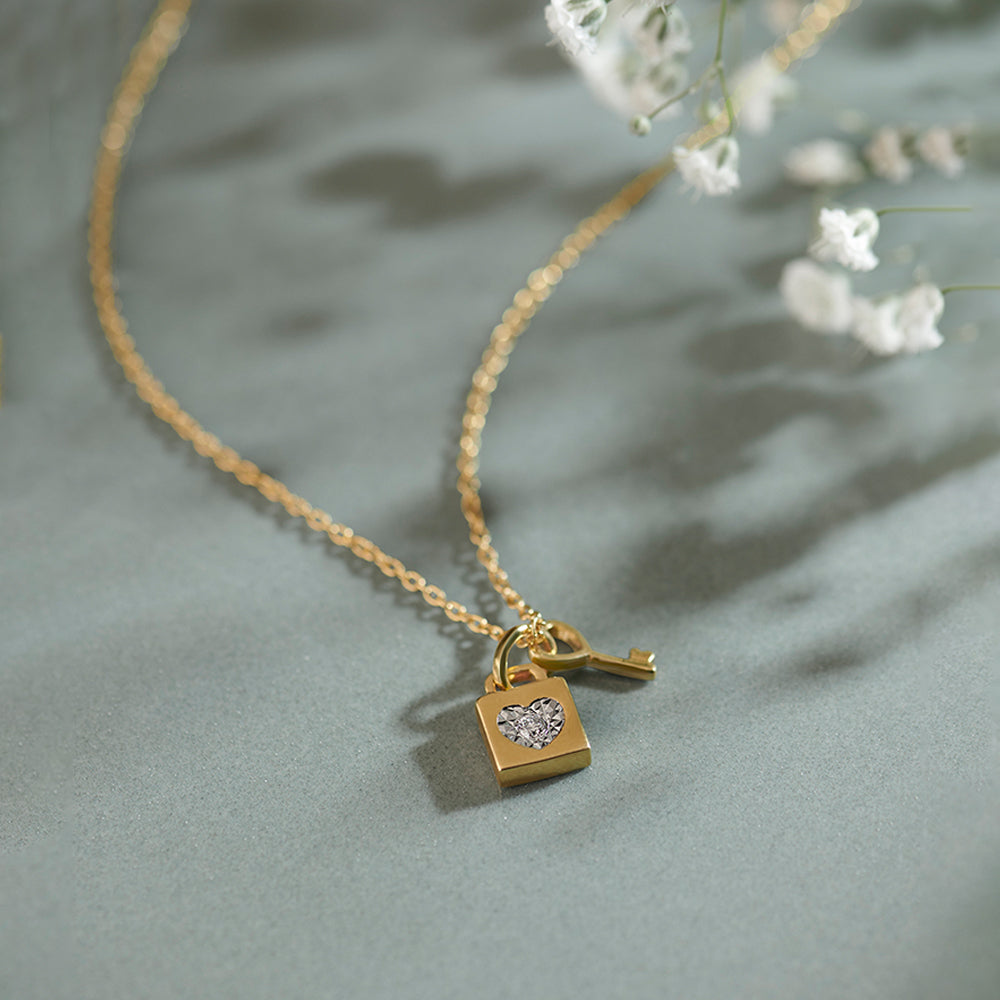 Lock & Key Diamond Necklace