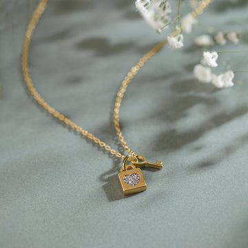Lock & Key Diamond Necklace