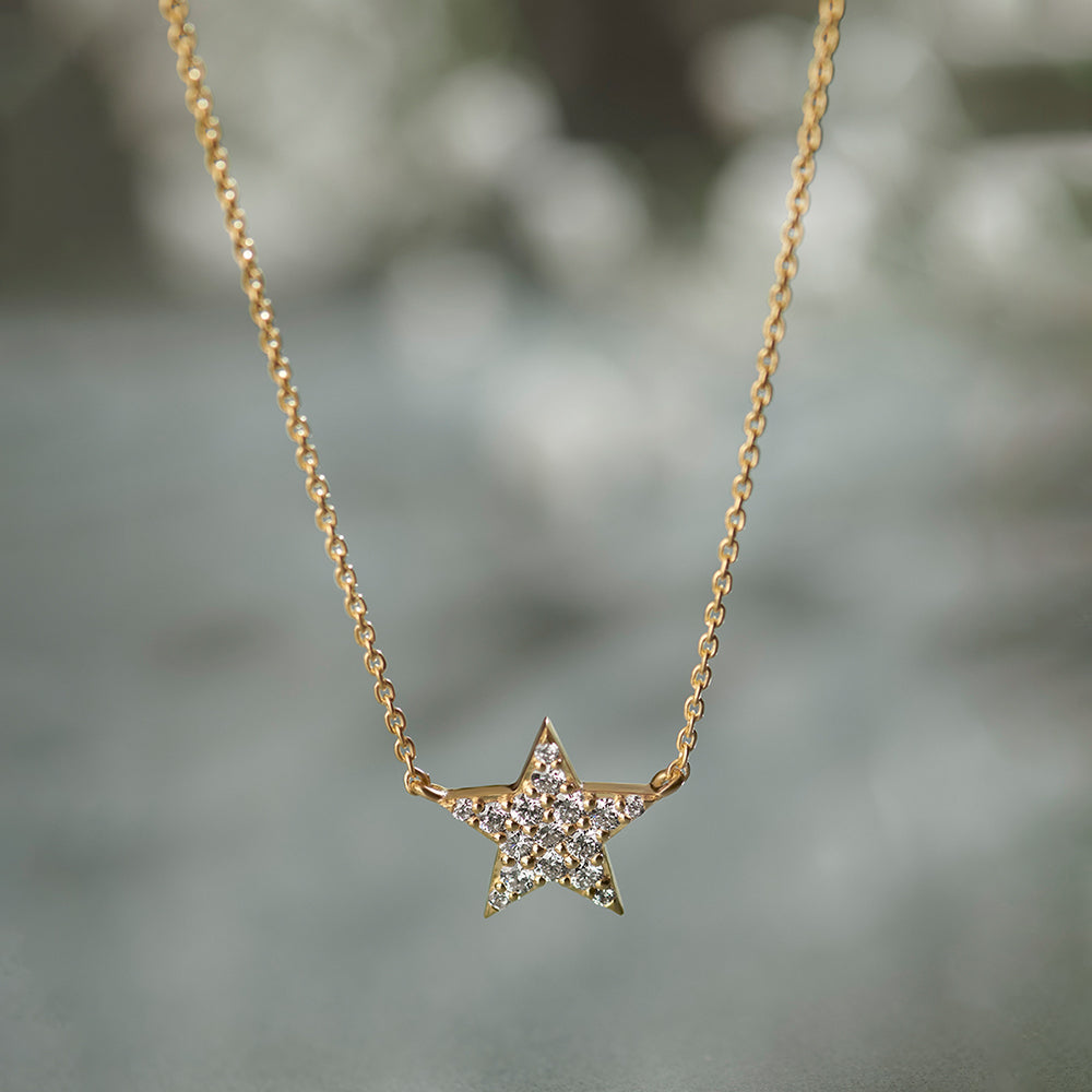 Star Pave Diamond Necklace