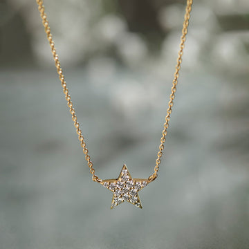 Star Pave Diamond Necklace
