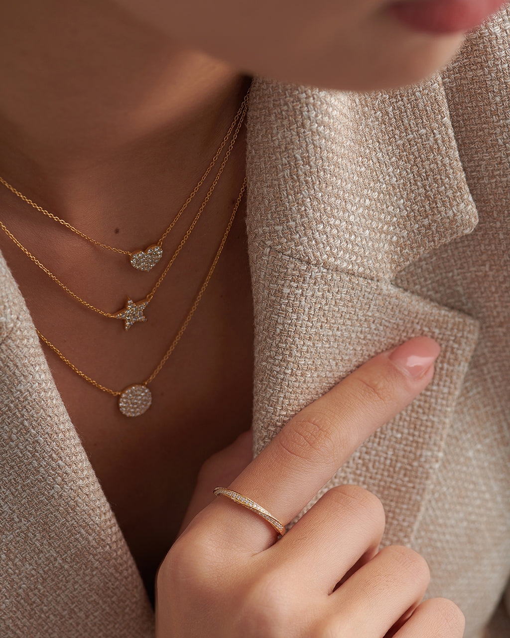Star Pave Diamond Necklace