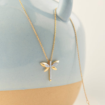 Dragonfly Diamond Necklace