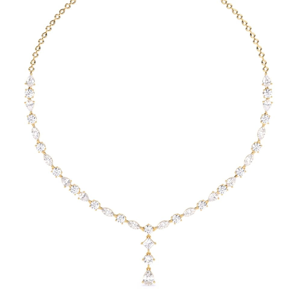Elegant Diamond Drop Necklace with Graduated Stones