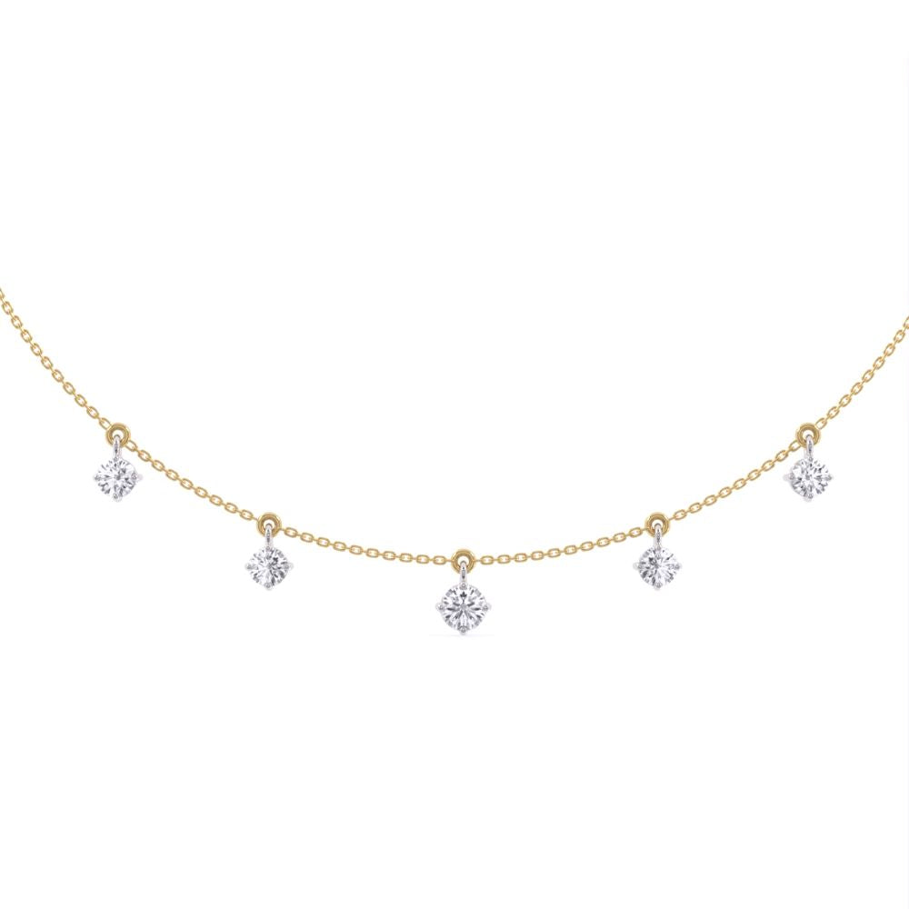 Minimal Diamond Drop Necklace in Rose Gold