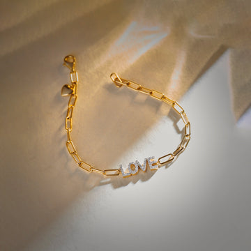 Love Diamond Paperclip Bracelet