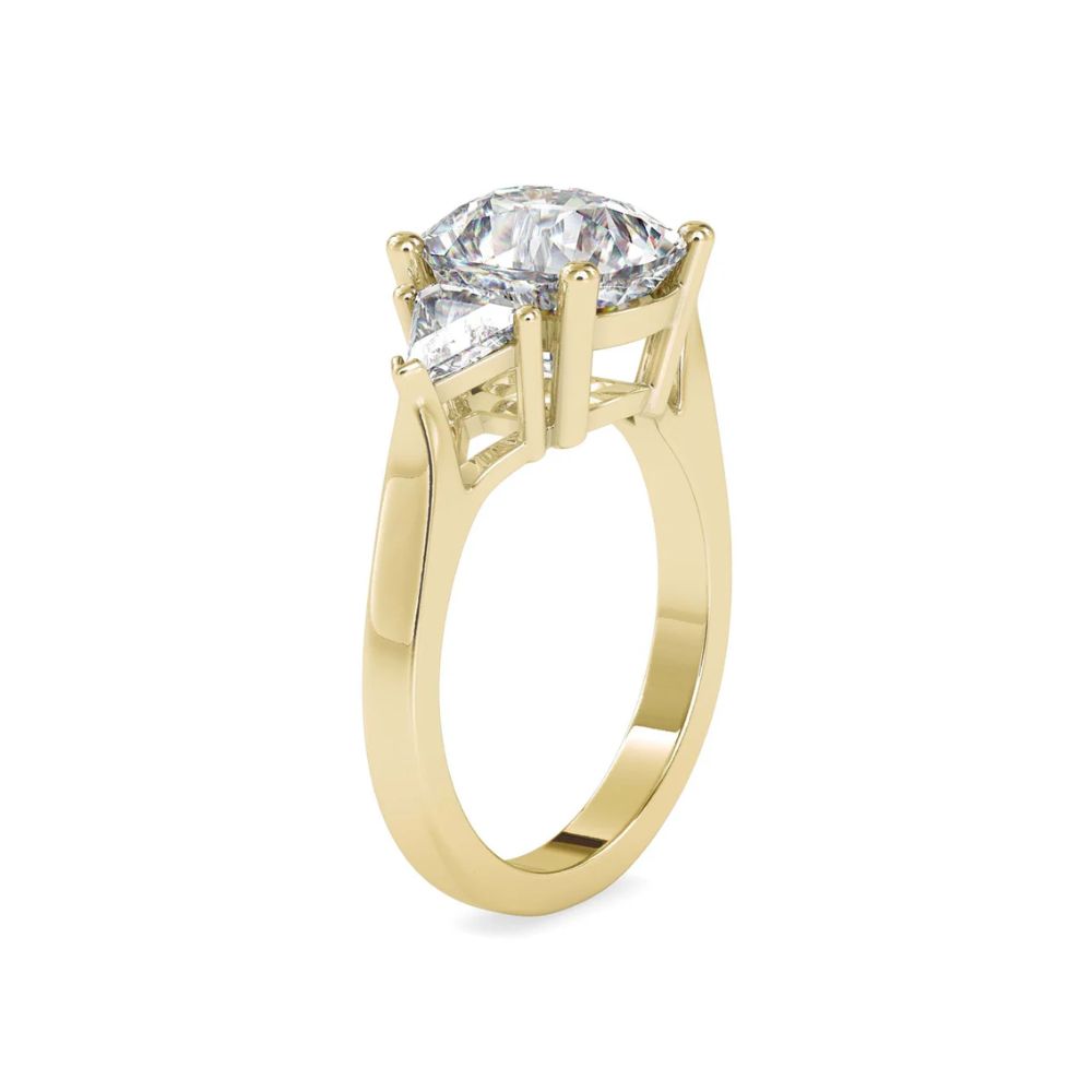 Cushion Cut 3 Stone Engagement Ring