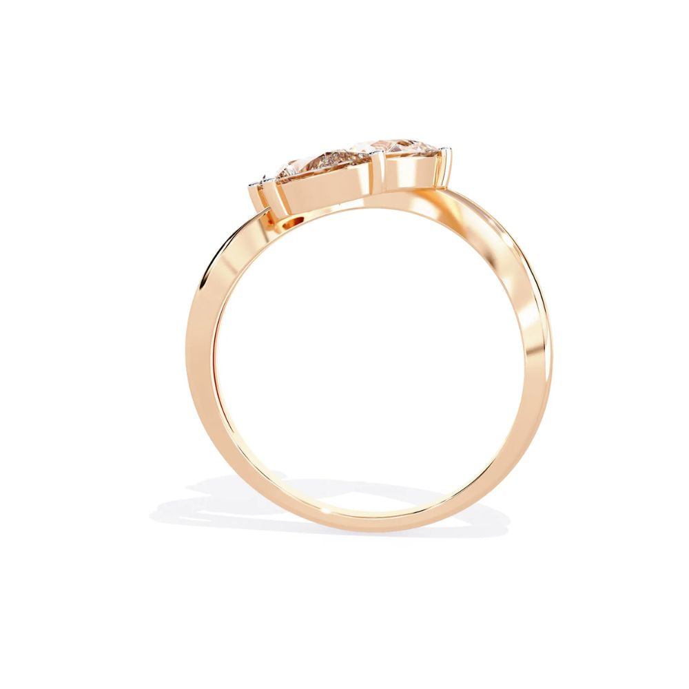 Three Stone Pear Diamond Ring