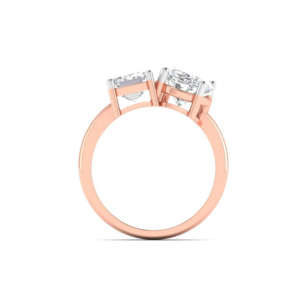 Emerald & Oval Engagement Ring