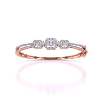 Triple Halo Diamond Bangle Bracelet