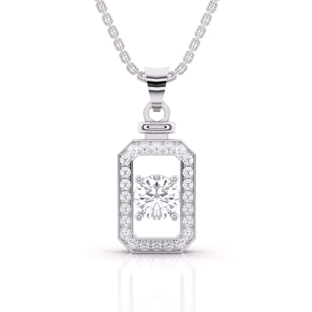 Diamond Perfume Bottle-Inspired Pendant