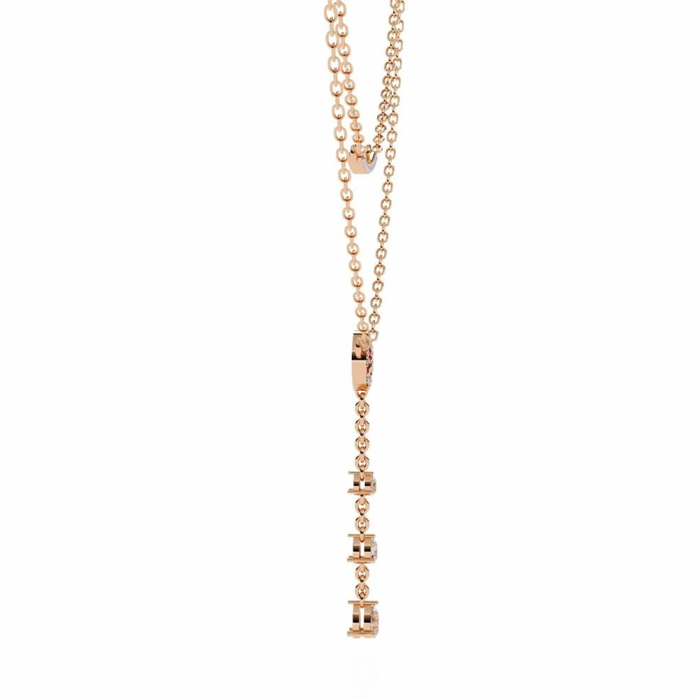 Double Layer Circle Drop Pendant Necklace