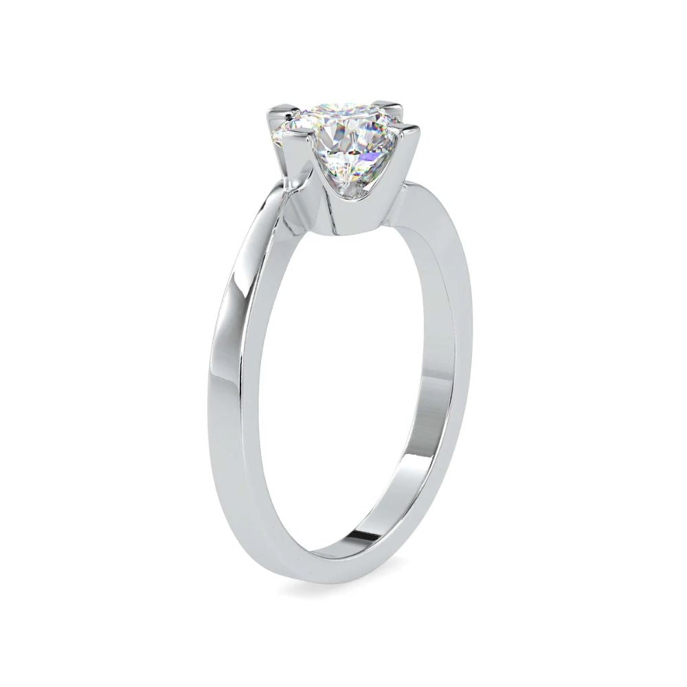 Twist Solitaire Gold Ring