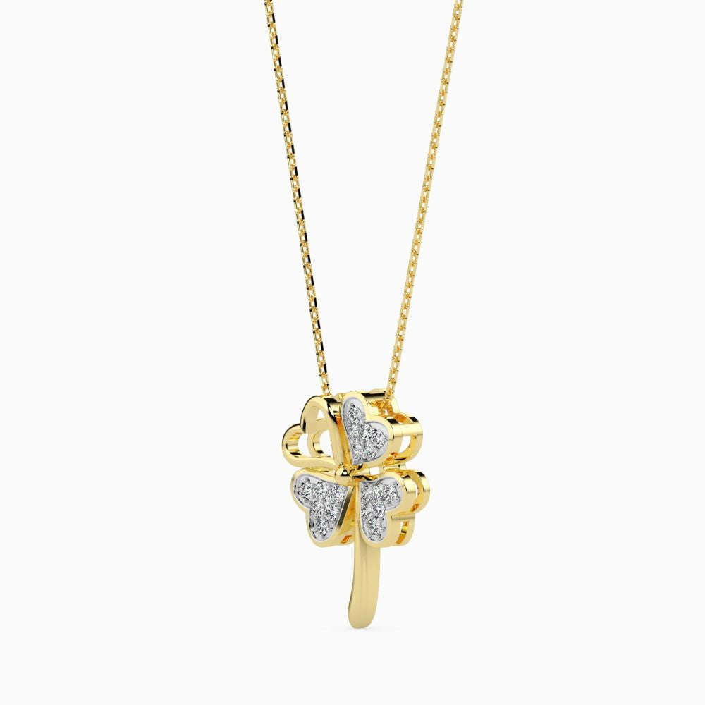 Clover Heart Diamond Pendant