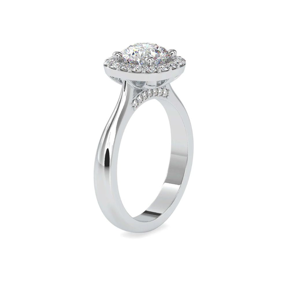 Halo Cushion Gold Ring