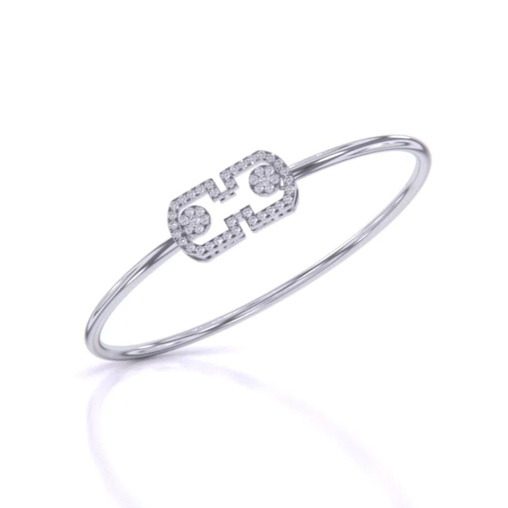 Elegant Diamond Studded Bangle Bracelet