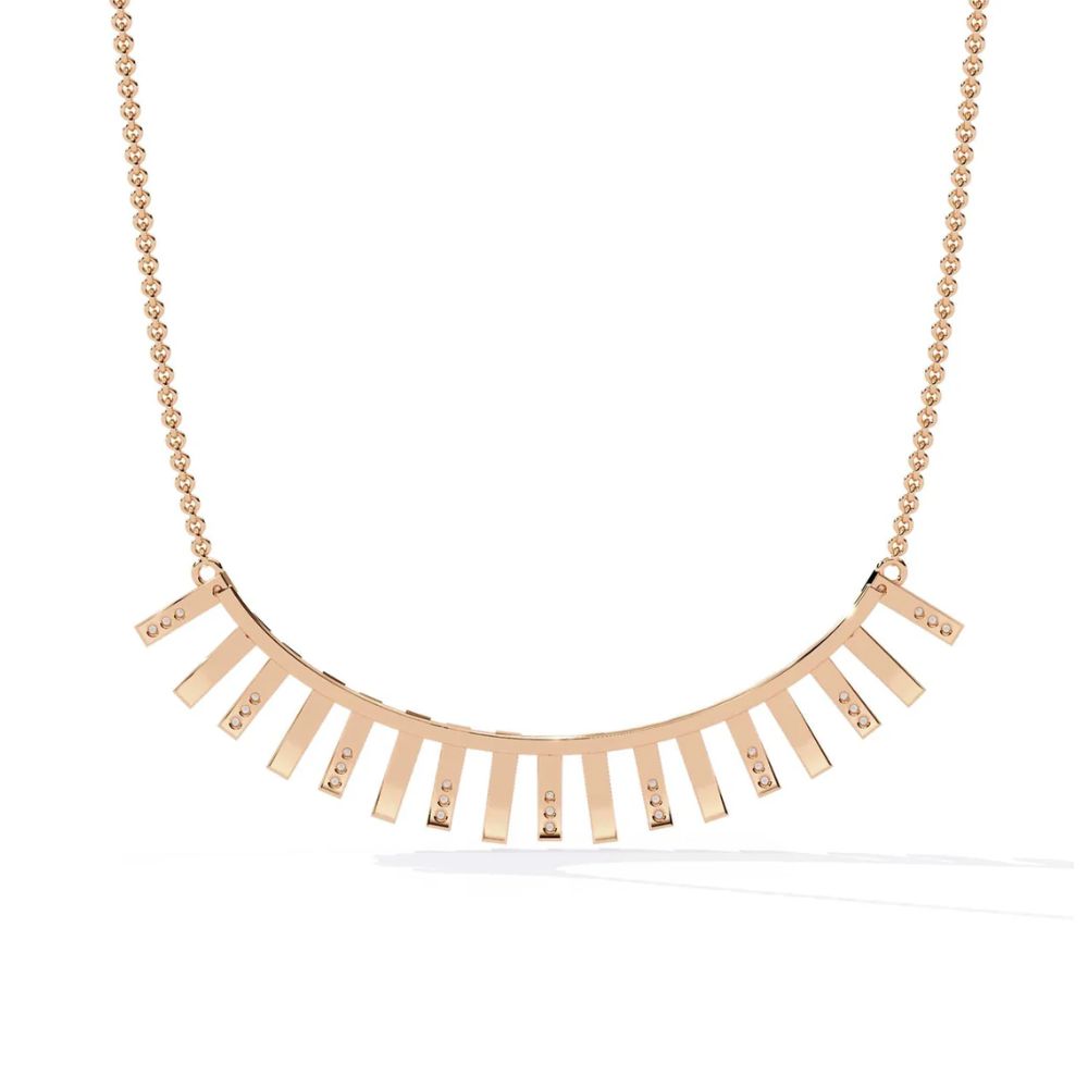 Contemporary Diamond Bar Necklace