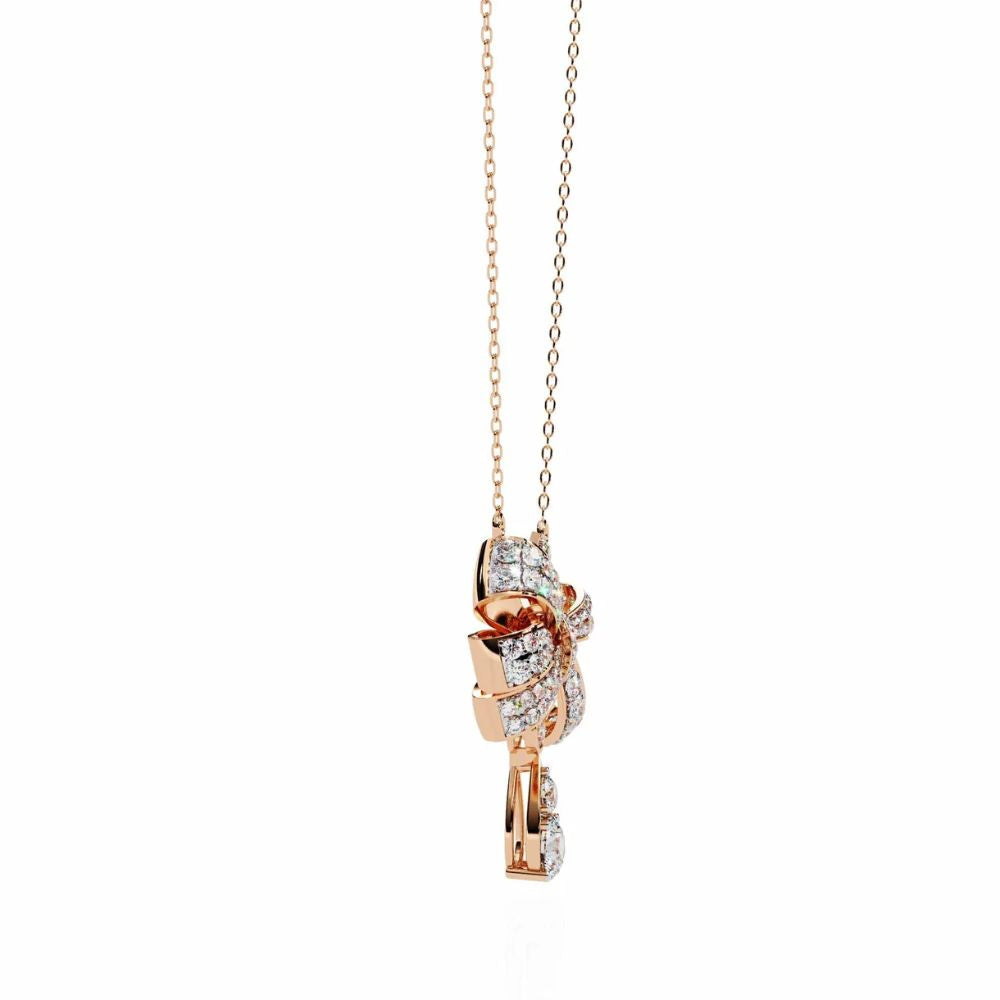 Diamond Bow Pendant Necklace