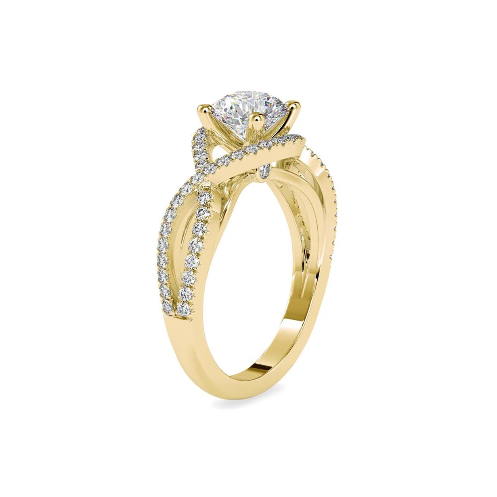 Round Brilliant Diamond Infinity Twist Engagement Ring