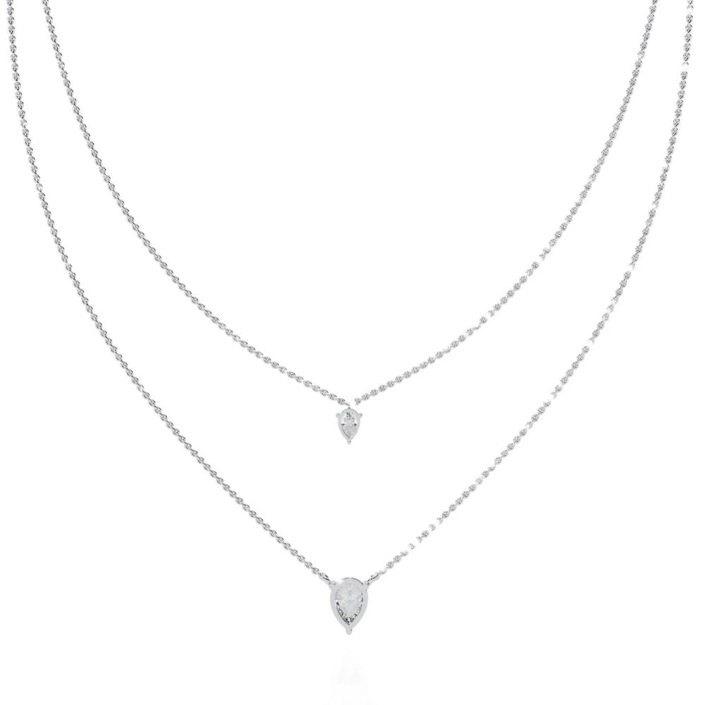 Double Layer Pear Diamond Necklace