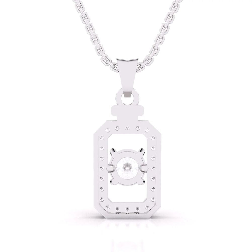 Diamond Perfume Bottle-Inspired Pendant