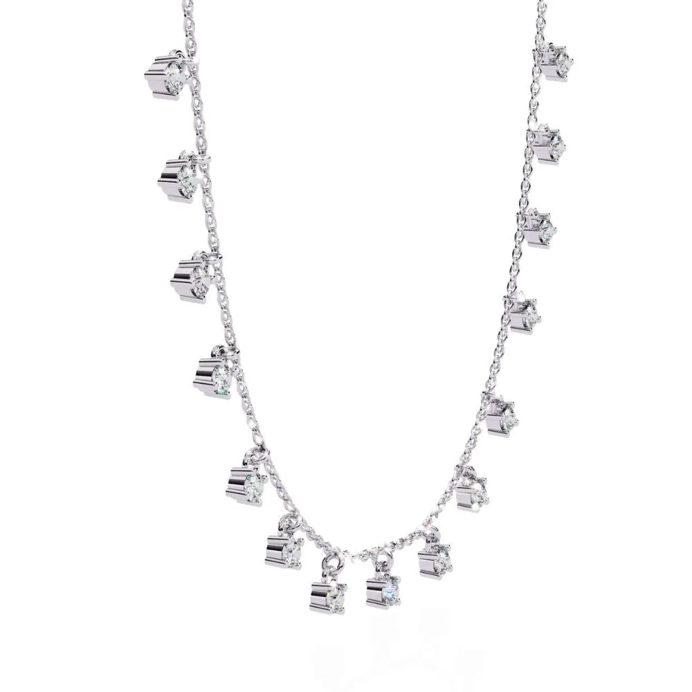 Dangling Diamond Charm Necklace