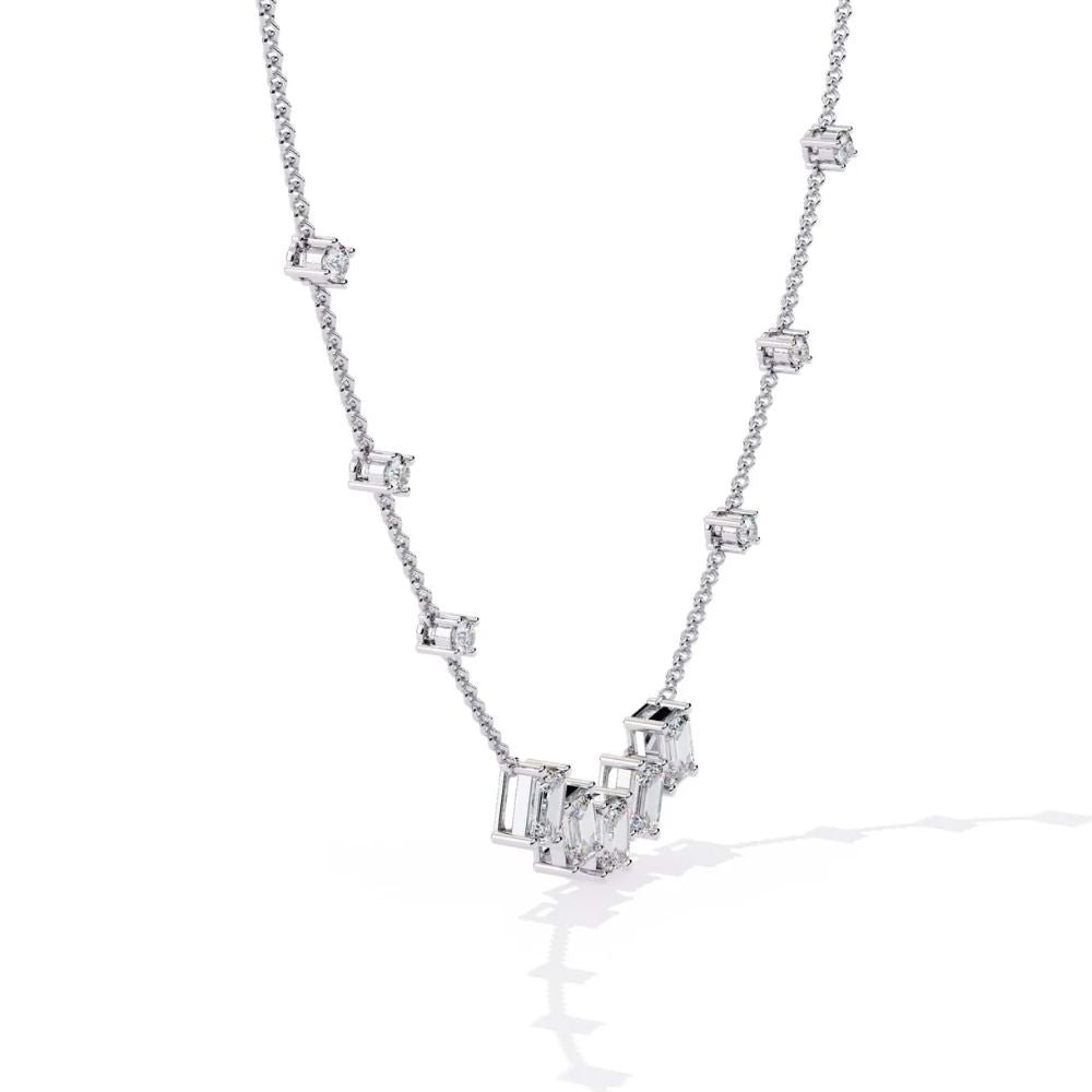 Emerald Baguette Drop Necklace