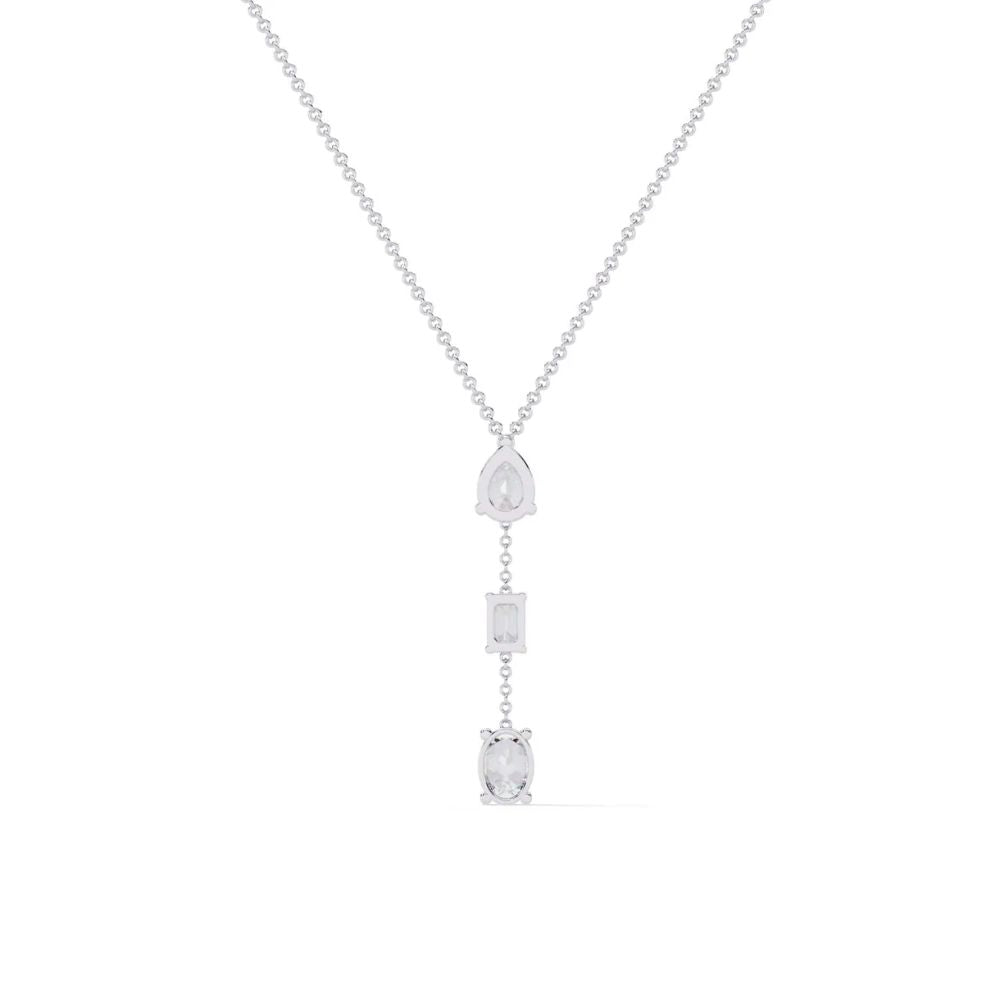 Trio Drop Diamond Pendant Necklace