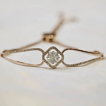 Clover-Inspired Diamond Adjustable Bracelet