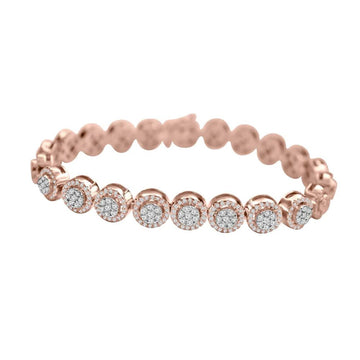 Halo Diamond Bezel Set Tennis Bracelet