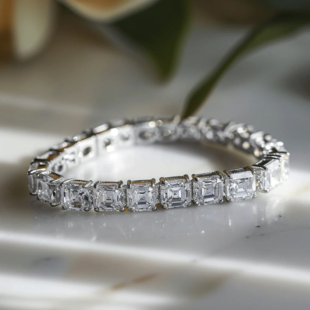 Asscher Cut Diamond Tennis Bracelet