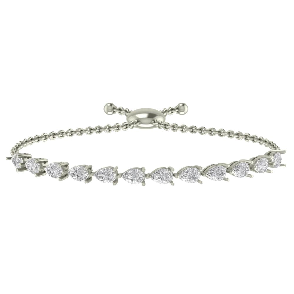 Pear Cut Adjustable Diamond Bracelet