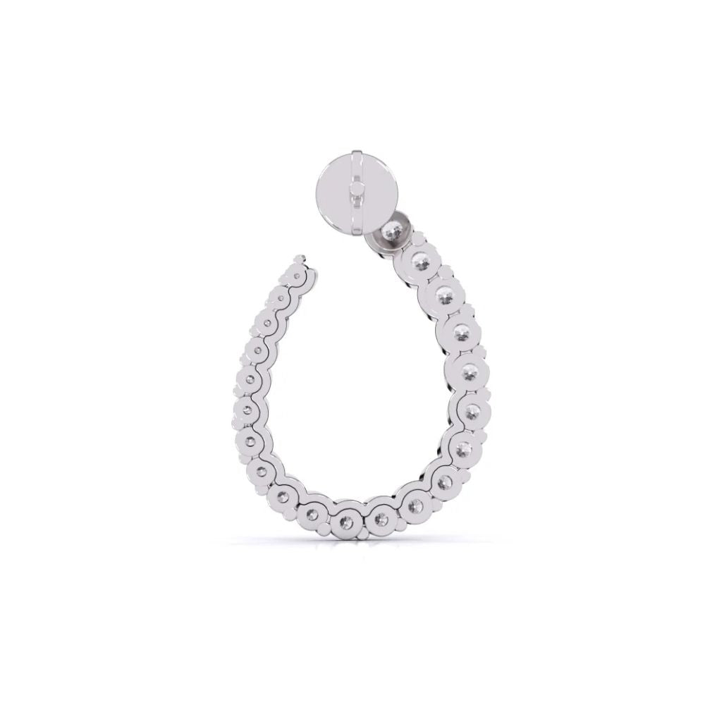 Scalloped Diamond Hoop Earrings