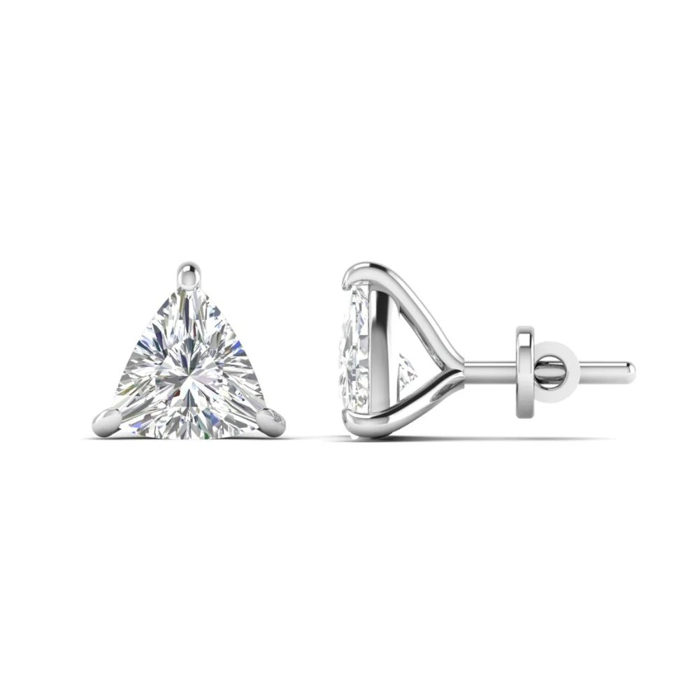 Trillion-Cut Diamond Stud Earrings in Prong Setting