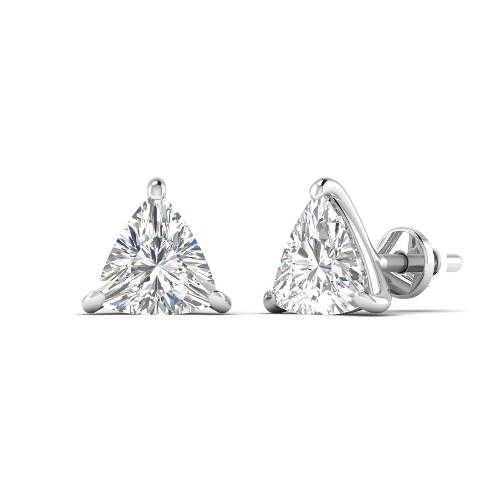 Trillion-Cut Diamond Stud Earrings in Prong Setting