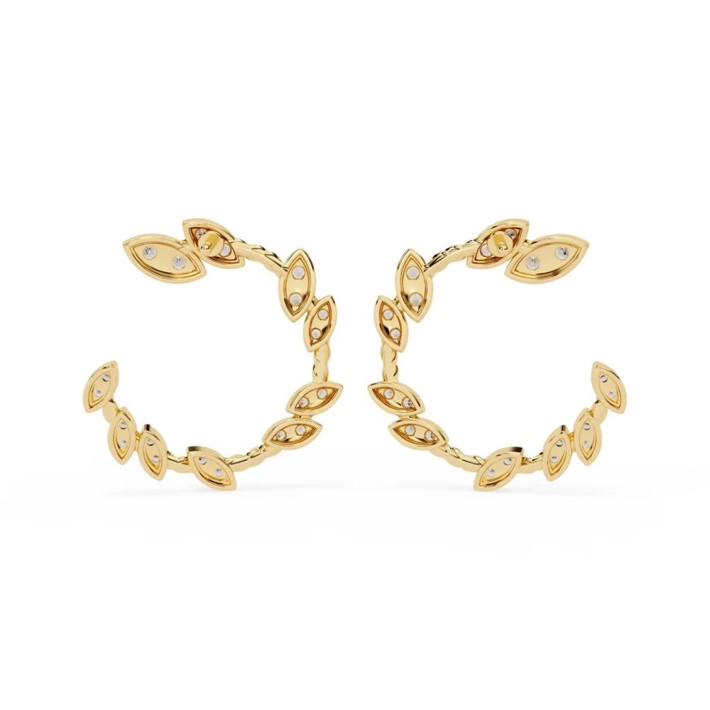 Twisted Vine Marquise Diamond Hoop Earrings