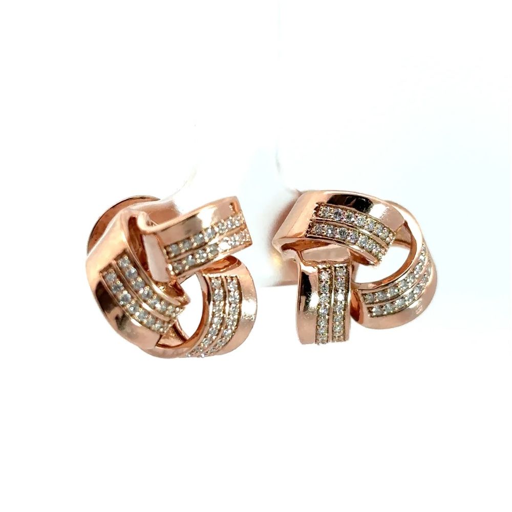 Interlocking Ribbon Diamond Earrings