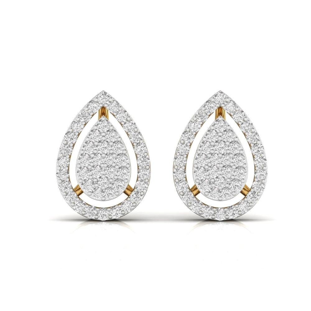 Double Halo Teardrop Diamond Earrings