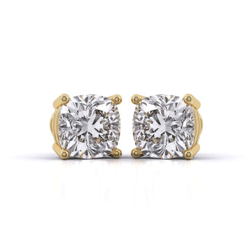 Cushion Cut Diamond Stud Earrings in Classic Prong Setting