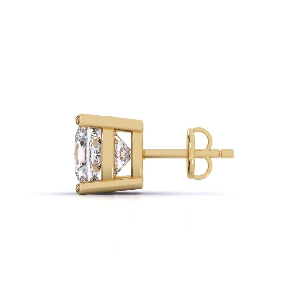Cushion Cut Diamond Stud Earrings in Classic Prong Setting
