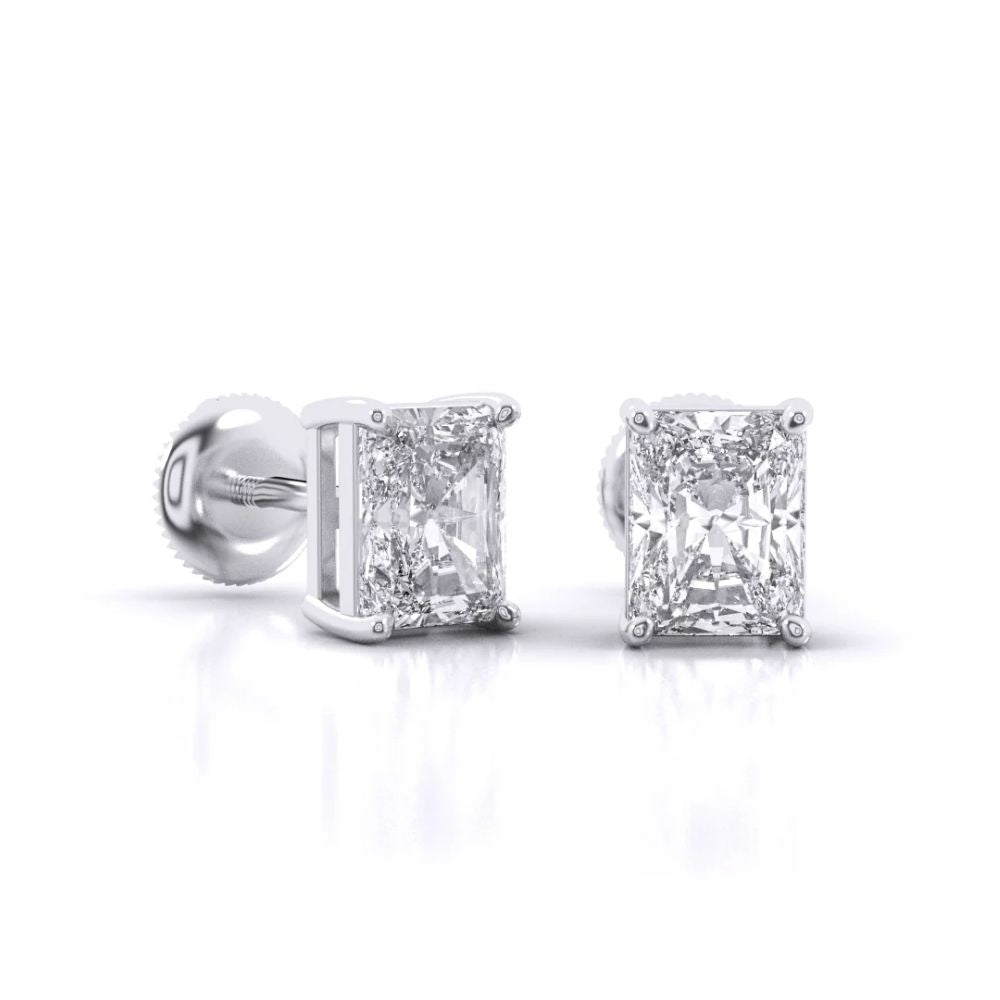 Radiant Cut Diamond Stud Earrings