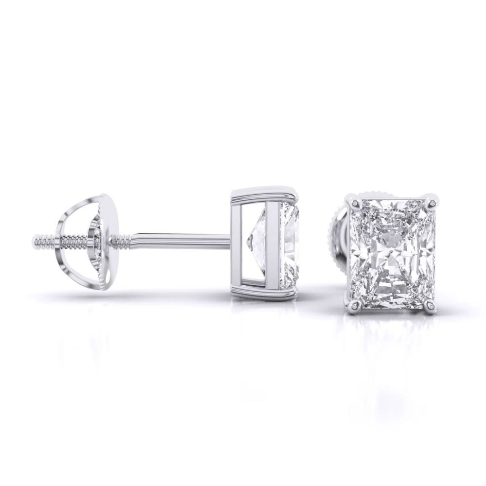 Radiant Cut Diamond Stud Earrings